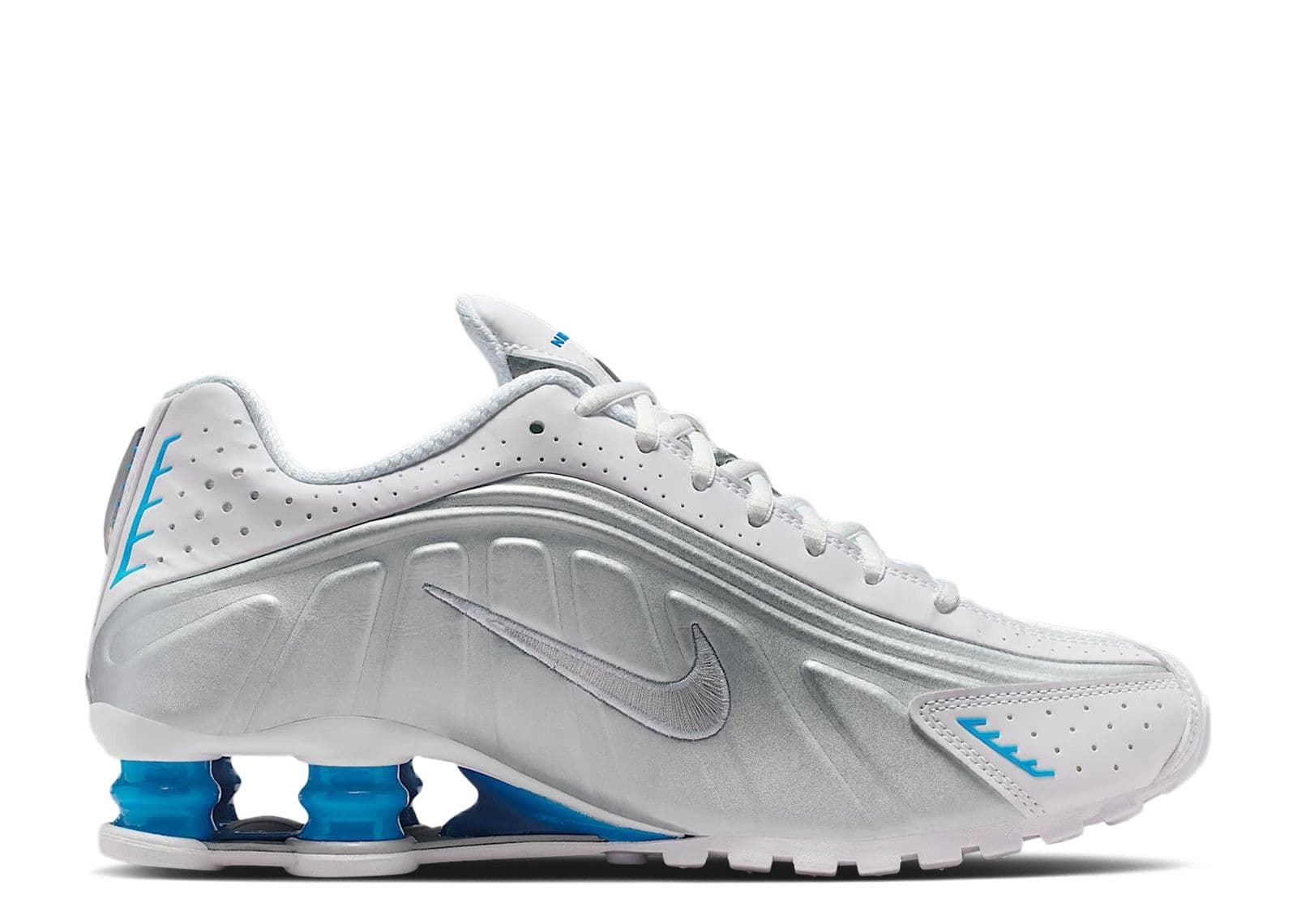 Shox R4 'White Metallic Silver Blue Hero'
