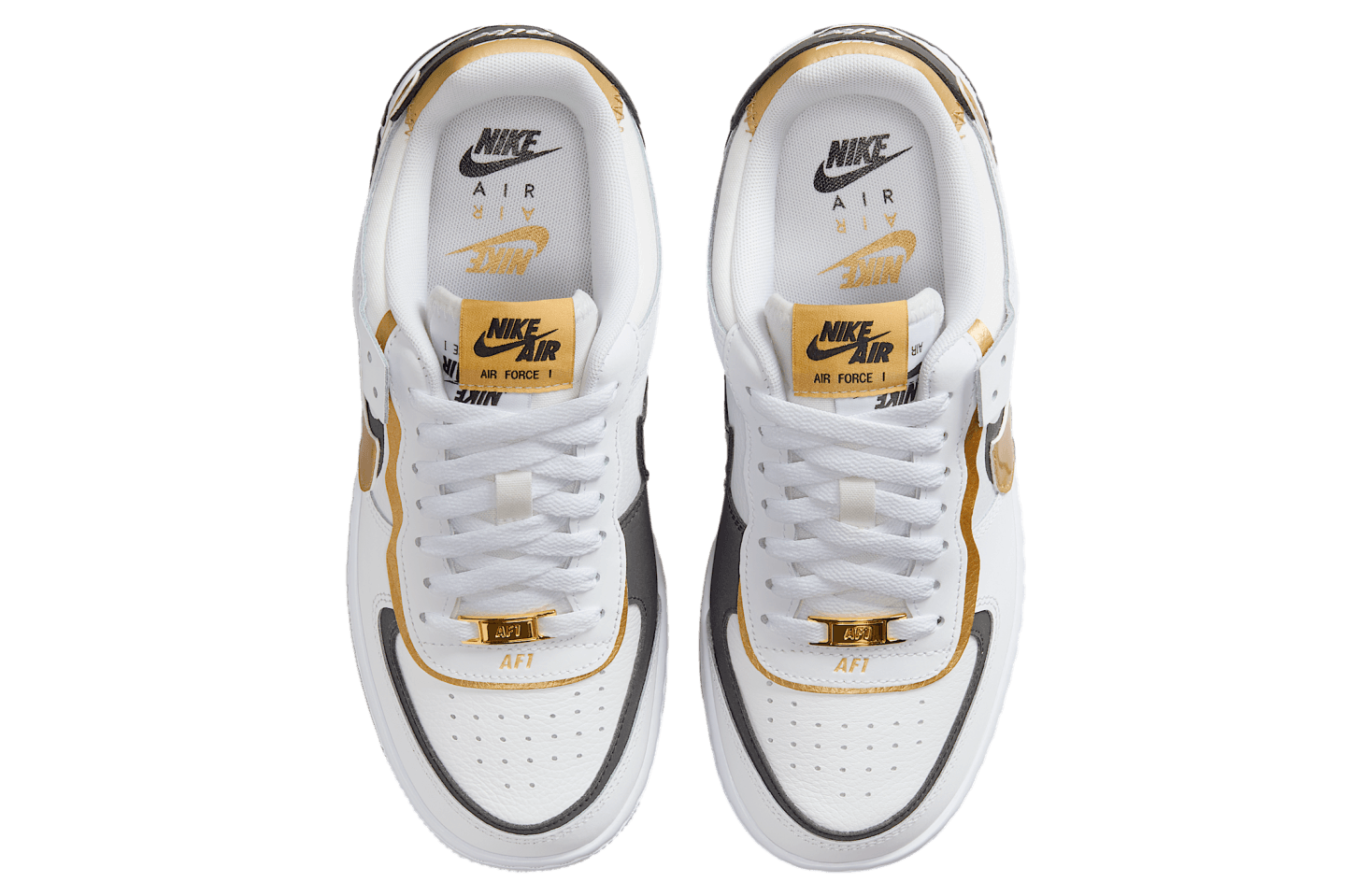 Air Force 1 Shadow 'White Black Metallic Gold'