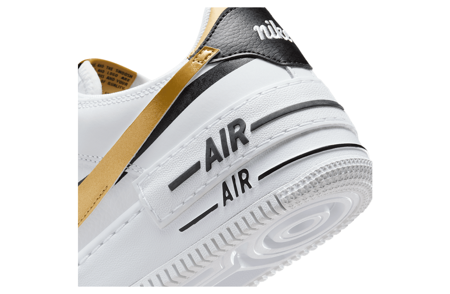 Air Force 1 Shadow 'White Black Metallic Gold'